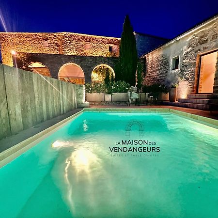 La Maison Des Vendangeurs - Table D'Hotes Le Soir Du Jeudi Au Dimanche- Jacuzzi - Balneo Spa - Acces Piscine Pour Toutes Les Chambres Sauf Studio Coquet- Piscine De Mai A Mi-Octobre Martignargues Екстериор снимка